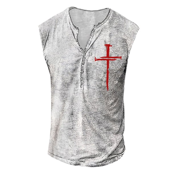 Mens Summer Surf Beach Tank Top Casual Breathable Sleeveless Top Loose Print Tank Top Man Shirt