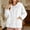 White, variant on Hueook Cozy Fleece Bed Jacket Winter Warm Button Down Cardigan Lace Collar Pockets Soft Sleepwear M