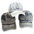 thumbnail image 4 of Helii Unisex Distressed Denim Baseball Cap Vintage Washed Dad Hat Low Profile Unstructured Ripped Cotton Cap Adjustable Metal Buckle Curved Brim Hat Light Blue,One Size, 4 of 4