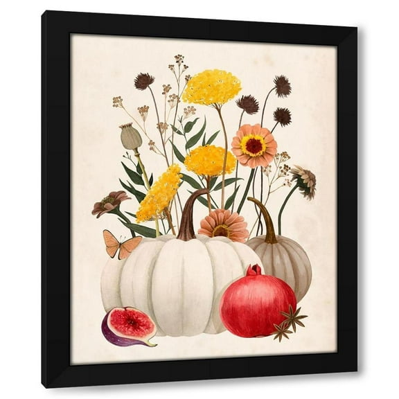 Grace Popp 12x14 Black Modern Wood Framed Wall Art Titled - Fall Botanicals II