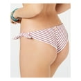 thumbnail image 2 of ROXY Women's White Striped Stretch Skimpy Coverage Lined Textured Tie Chasing Love Bikini Swimsuit Bottom L, 2 of 2