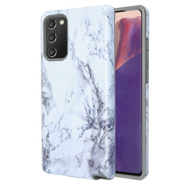 Samsung Galaxy Note 20 Phone Case Marble Hybrid Armor impact [Shock Absorption] Rubber Dual Layer Rugged Protective Frame Slim Protector WHITE MARBLING PATTERN Cover for Samsung Galaxy NOTE 20 /6.7"