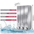 thumbnail image 5 of 2/3-Chamber Wall Mounted Bathroom Shower Pump Dispenser and Organizer - Holds Shampoo, Soap, Conditioner, Shower Gel, Lotion - Clear Chambers, Push-Button - Each Chamber Holds, 5 of 9
