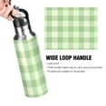 thumbnail image 4 of Green Checkered Pattern Sports Bottle with Straw Stainless Steel Water Jug Portable Thermal Cup Leak-proof 1000ML, 4 of 9