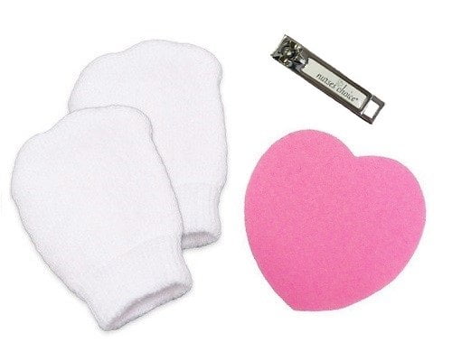 Newborn Baby Nail Clipper and Filing Kit: Includes Mittens, Nail Clipper, Nail File by Nurses Choice