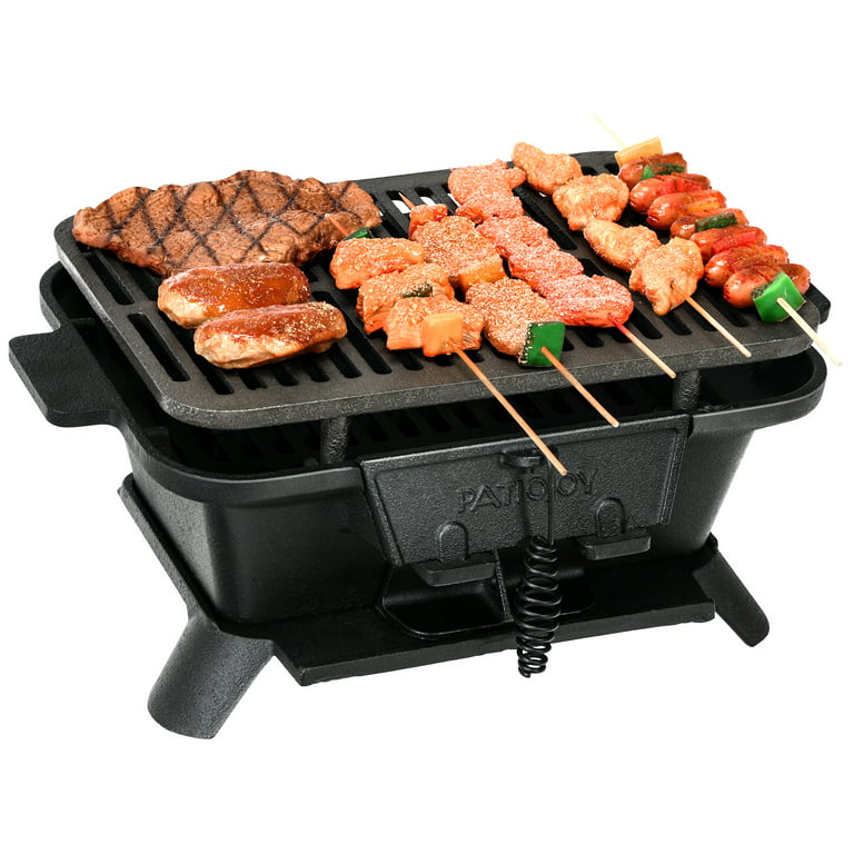Portable cast iron charcoal bbq grill barbecue grills table top BBQ hot pot  stove Chinese retro style heating stove Aluminum pan - AliExpress