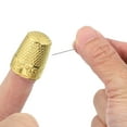 thumbnail image 4 of Sewing Thimble, Finger Protector for Hand Sewing Craft DIY Sewing Tools, Gold, 8 PCS, 4 of 6