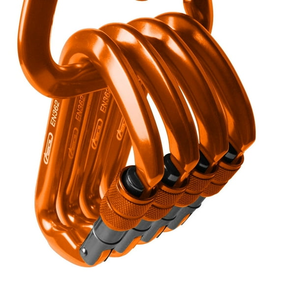 IC ICLOVER [5 Pack] 30Kn/3000Kg Aluminum D-Ring Clip Hook Climbing Screw Locking Screwgate Rescue Carabiner - Orange