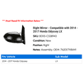 thumbnail image 2 of Right Mirror - Compatible with 2014 - 2017 Honda Odyssey LX 2015 2016, 2 of 2