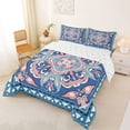 thumbnail image 2 of jejeloiu Boho Mandala Queen Comforter Set For Men Women,Geometric Pattern Comforter Sets Queen,Blue Pink White,Reversible,3-Piece,1 Comforter and 2 Pillowcases, 2 of 7