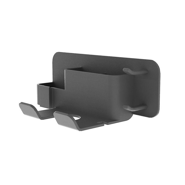 Estante para secador de pelo, estante de almacenamiento para secador de pelo de silicona, estante para secador de pelo, secador de pelo para baño, negro Hy