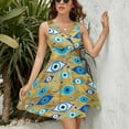 thumbnail image 3 of Greek Mati Mataki - Matiasma Evil Eye Pattern Dress Fashion Beach Long Dresses Female Party Printed Sundress, 3 of 7