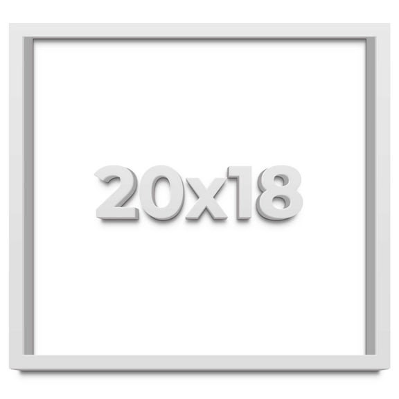 20x18 Shadow Box Frame White | 1 Inches Deep Real Wood Contemporary Shadowbox Display Frame | UV