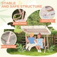 thumbnail image 3 of Qaba Kids Patio Swing, 2-Seater Outdoor Porch Swing Bench with Adjustable Canopy, Safety Belt for Patio, Garden, Poolside, Balcony, Pink, 3 of 9