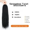 thumbnail image 3 of Zhuge Trenzas de caja de ganchillo de 24 pulgadas, cabello preenrollado, trenzas de caja de diosa, 6 paquetes, trenzas de caja de ganchillo, trenzas de caja, cabello de ganchillo, A, 3 of 3