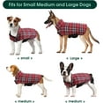 thumbnail image 6 of Kuoser Reversible Dog Coat Adjustable British Style Plaid Pet Jacket, Waterproof and Windproof, Red, S, 6 of 8