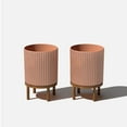thumbnail image 1 of Veradek Demi Series Raised 12" Plastic-Stone Planter - (Terracotta/Brown, 2 Pack), 1 of 10