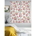 thumbnail image 4 of Pink Ombre Spring Floral Semi Sheer Curtains 72 Inch Length 2 Panels Set, Summer Flowers Botanical Sheer Kitchen Curtain Privacy Voile Window Curtain for Living Room Bedroom Rod Pocket Drapes, 4 of 7