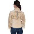 thumbnail image 2 of Scully Leather Womens Beaded Fringe Conchos Boar Suede Jacket Chamois XXL, 2 of 2