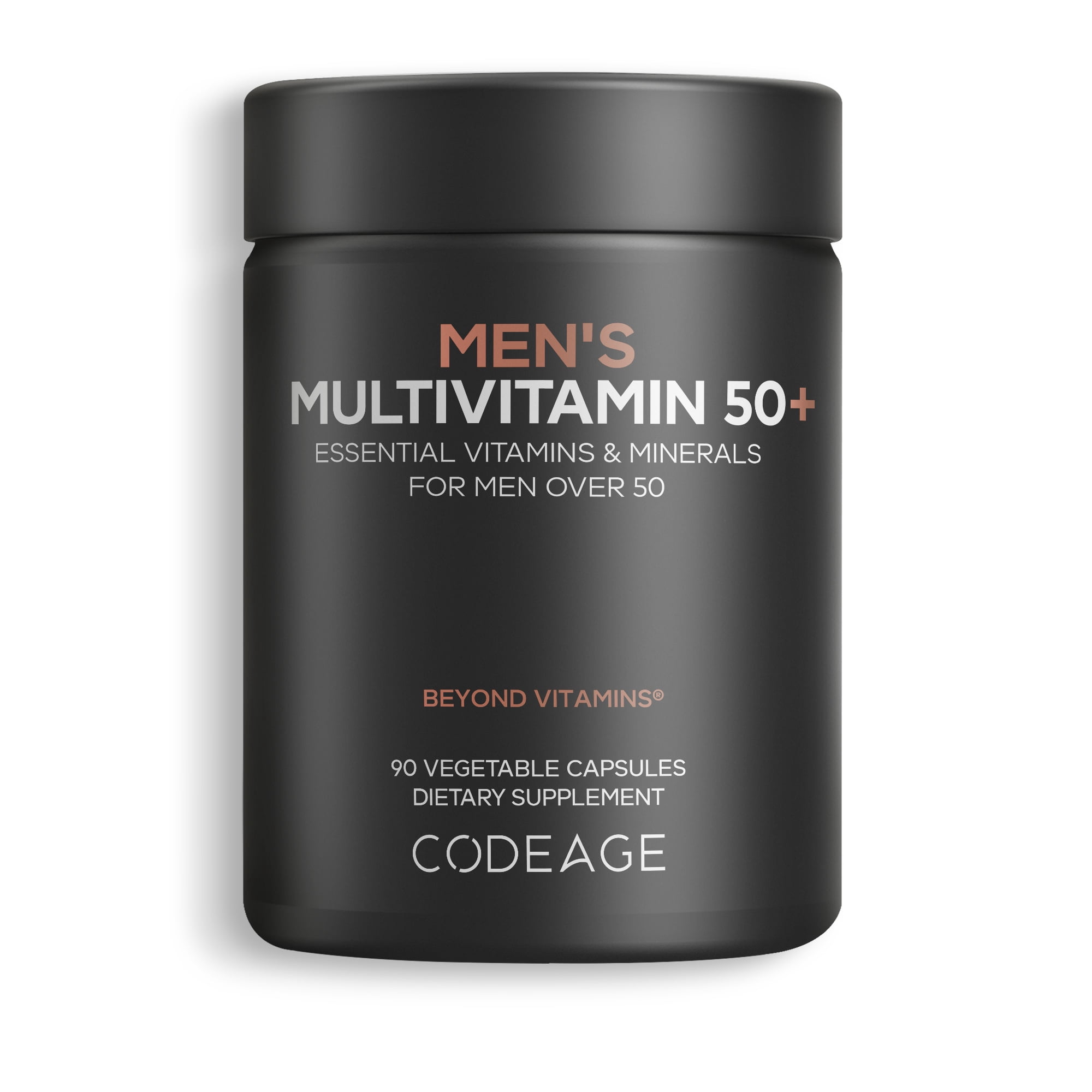 Codeage Men's Multivitamin 50+ Supplement - Essential Vitamins for Men Over 50 Years Old, Minerals, CoQ10, Turmeric, Saw Palmetto, Maca, Panax Ginseng, Probiotics & Botanicals - Non-GMO - 90 Capsules