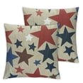 thumbnail image 2 of JRXY 4th of July Throw Pillow Cover,Blue Red White Stars Patriotic Decorative Outdoor Cushion Cover Independence Memorial Day Pillow Cases Farmhouse for Sofa Couch Bed,Set of 2 White, 2 of 6