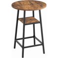 thumbnail image 1 of Transform Your Living Area with a Round Bar Table: 37.4” High Pub Top Table with Footrest, Stylish 2-Tier Counter Height Cocktails for Small Spaces, Easy Assembly & Rustic Brown Charm!, 1 of 3
