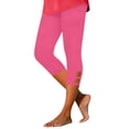 thumbnail image 2 of Xdegoge Womens Capri Leggings Yoga High Waisted Stretchy Athletic Cropped Pants with Cutout Hem Detail Gym Running Fitness Casual Summer Activewear, 2 of 7