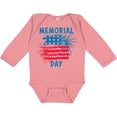 thumbnail image 3 of Inktastic Memorial Day Distressed American Flag with Fireworks Boys or Girls Long Sleeve Baby Bodysuit, 3 of 5