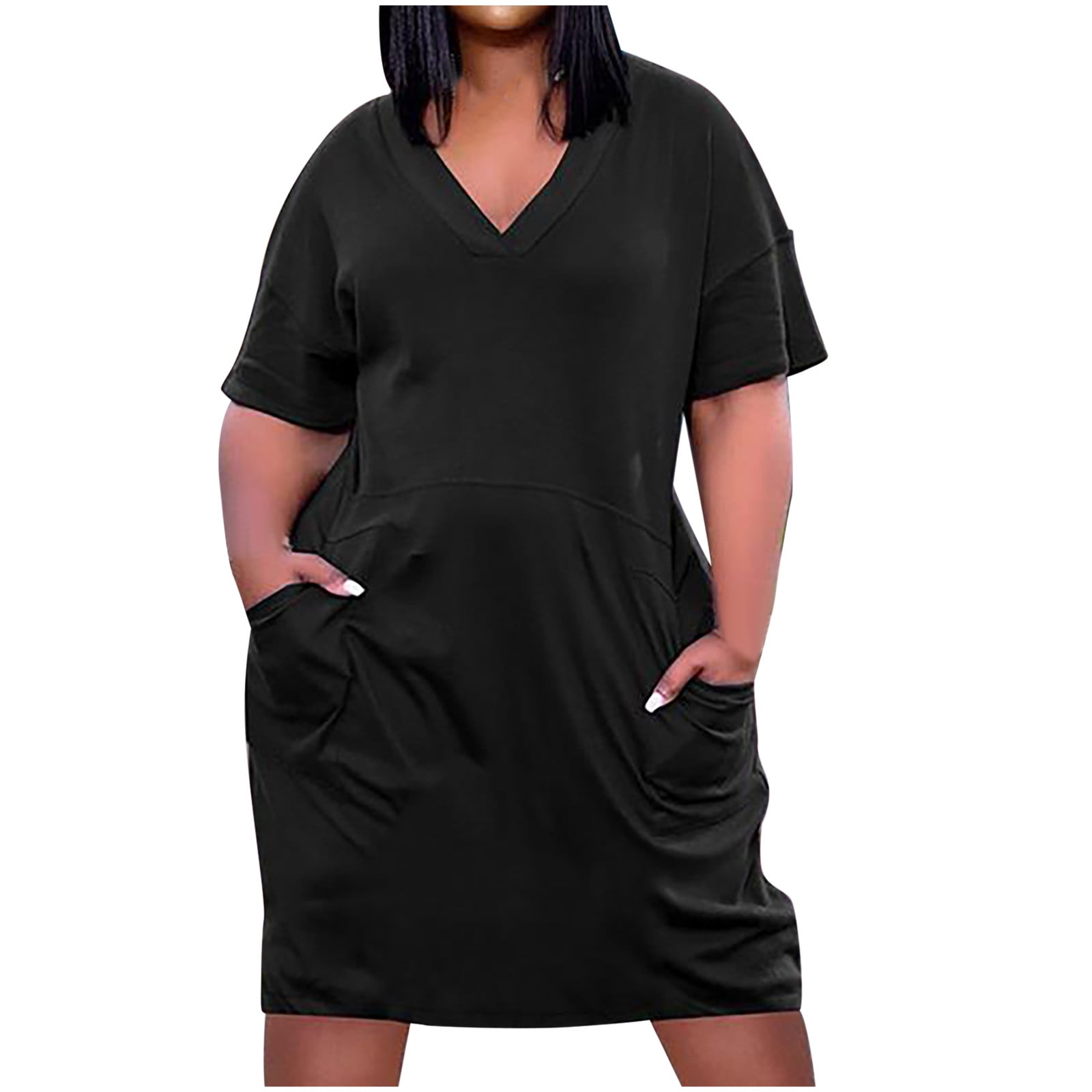 black dress with pockets plus size