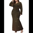 thumbnail image 3 of Vestido de Noche para Mujer, con Purpurina, Larga, Escote en V, Ajustado, Formal, con Lentejuelas, Talla Grande XXXL, 3 of 8