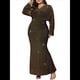 thumbnail image 3 of Vestido de Noche para Mujer, con Purpurina, Larga, Escote en V, Ajustado, Formal, con Lentejuelas, Talla Grande XXL, 3 of 8