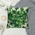thumbnail image 2 of Awypu  Happy ST Patricks Day Peace Love Lucky Throw Pillow Covers, 18 x 18 Inch Clover Stripes Decoration for Sofa Couch, 2 of 5