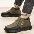 thumbnail image 2 of HBFAGFB Winter Boots for Men Warm Plush Comfortable Flat and Soft Sole Lace-Up Snow Shoes Coffee Size 44, 2 of 8