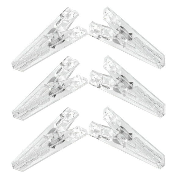 TELOLY Portable Sewing Clips with Strong Spring Clamps for Photos and Fabrics 6Pcs Small Transparent