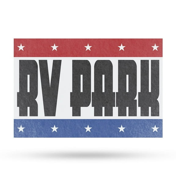 RV Park Vinyl Decal 12 Inch x 16 Inch Weatherproof Heavy-Duty Adhesive Backing | Outdoor Adventures, Camping Sites, Clear Messaging | Made in USA