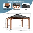 thumbnail image 2 of Modern Shade Tranquil Grove 12'x14' Hardtop Gazebo, Cedar Frame, Steel Roof, Netting, Curtains, Brown Outdoor, 2 of 8