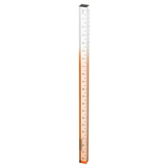 Uxcell Acrylic Clear Straight Rulers 20cm Metric Transparent Gradient Three-Dimensional Plastic Ruler Square Cube Measuring Tool for Classroom Office, Orange