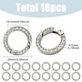 thumbnail image 2 of 16pcs Alloy Rhinestone Spring Gate Rings Ring Platinum 25x4.5mm, 2 of 7