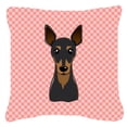 thumbnail image 2 of Checkerboard Print With Dog Fabric Decorative Pillow, 2 of 3