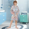 thumbnail image 5 of FORMRS Niños Bathrobe Unisex Hooded Robe Soft Plush Pajamas Sleepwear, Size 4-6T, Art Pattern, 5 of 7