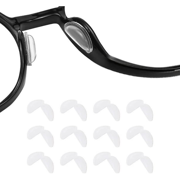 Almohadillas nasales para anteojos para marcos de plástico Cámara de aire Almohadillas nasales de silicona adhesivas suaves antideslizantes para anteojos, gafas de sol, anteojos de lectura 12 par