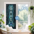 thumbnail image 2 of Game Neon Sign Window Privacy Film, Modern Video Game Controller Blue Glowing Tube Stained Glass Rainbow Film Decorative Window Clings, Static Cling Sun Blocking Stickers 17.7" x 39.3", 2 of 9