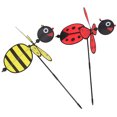 thumbnail image 2 of Molino de viento de tela de 2 piezas, decorado al aire libre, molino de viento de abeja, juguetes creativos para niños (rojo y amarillo), 2 of 6