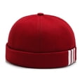 thumbnail image 1 of tamizeot Mode Bonnet 3 Rayures Imprimé Rétro Style Marin INS Bonnet Sans Bord Couleur Unie Rouge Dansant 1Ensemble, 1 of 6