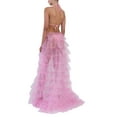 thumbnail image 4 of Fortune Women Tulle Skirt Solid Color Mesh Irregular Floor Length Party Skirt, 4 of 6