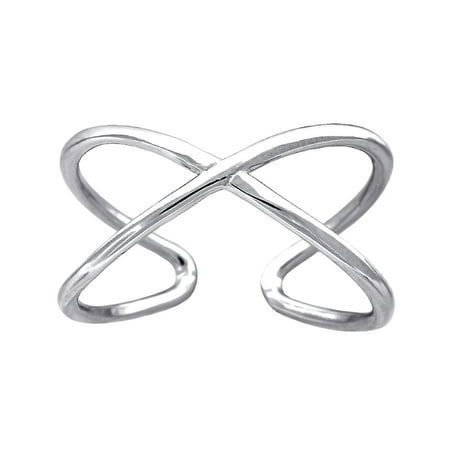 925 Sterling Silver Womens Twisted Adjustable toe ring Size 7 toe ring for Women - 2.0 Grams