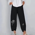 thumbnail image 1 of Lilgiuy Women Fashion Casual Printing Pocket Fold Loose Full Length Pants for Office Work Business, 1 of 4