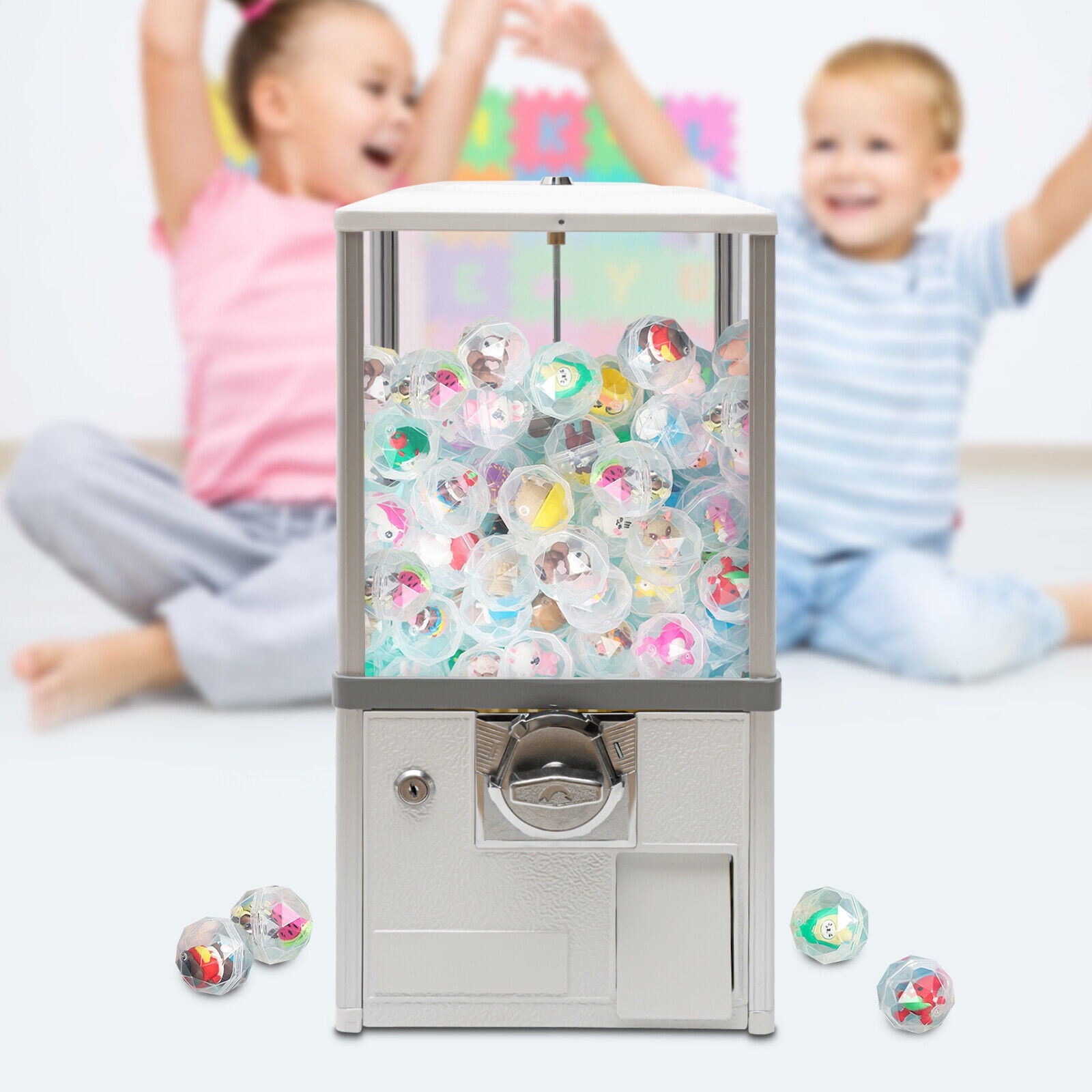 20" Height Candy Vending Machine for Game Stores Retail Store Capsule Vending Machine White