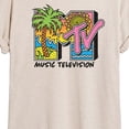 thumbnail image 3 of MTV - 80's Beach Logo - Juniors Oversized Graphic T-Shirt, 3 of 5