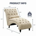 thumbnail image 3 of ZAFLY Chaise Lounge Indoor, Lounge Chair with Wood Legs, Leisure Accent Chair, Upholstered Lounge Couch for Bedrooom/Living Room, Beige, 3 of 7